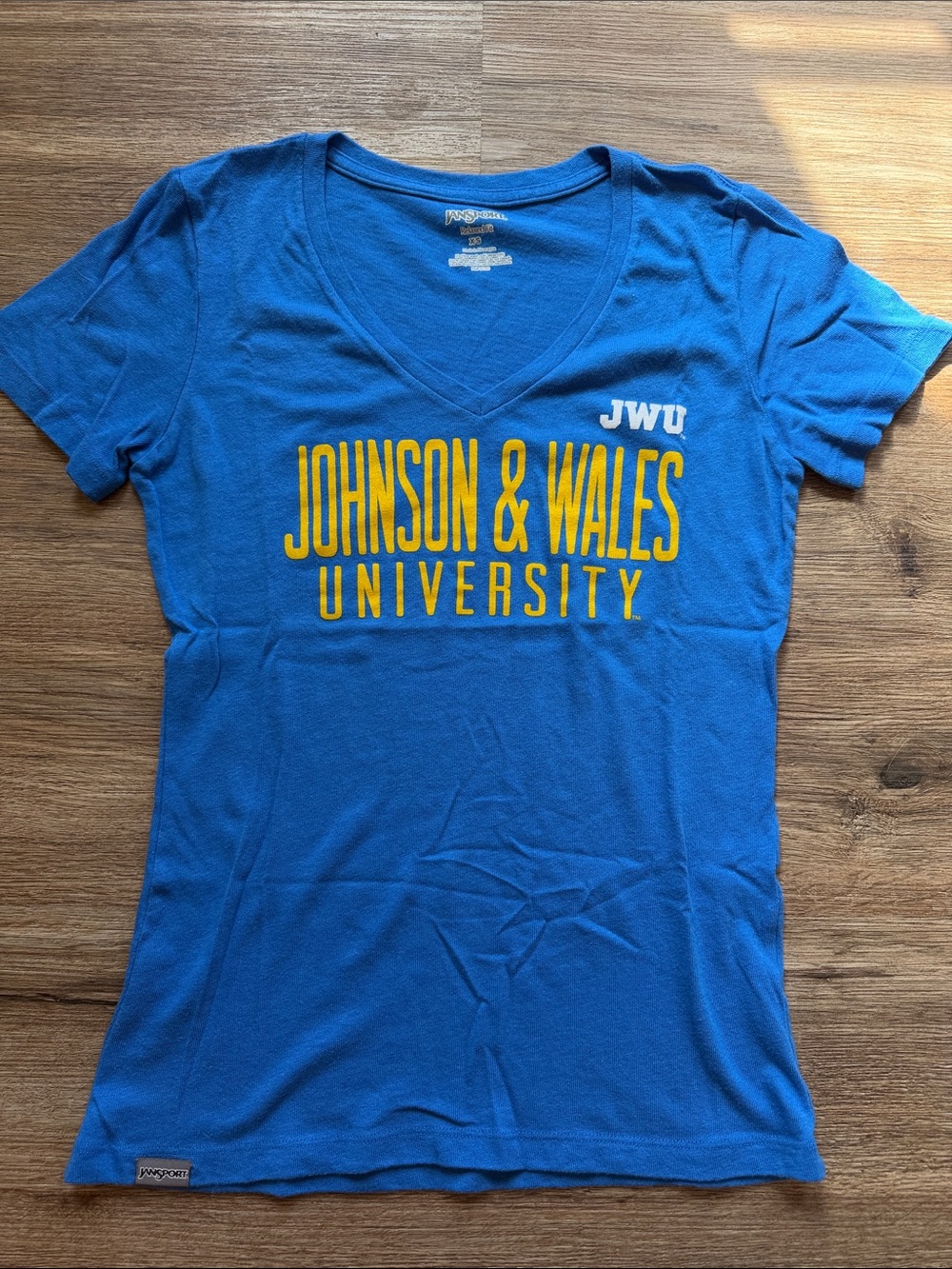 Jansport Women's Blue V-Neck Johnson & Wales University Tee